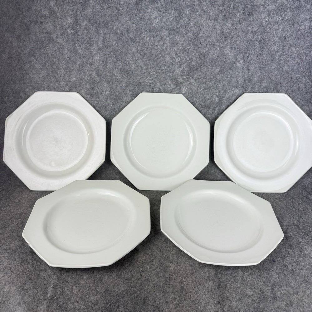 Set Of 5 Vintage‎ J and G Meakin Liberty Ironstone Octagonal Plate White England